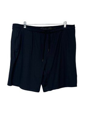 Eddie Bauer Mens Lounge Shorts XXL Black Zipper Pocket Casual